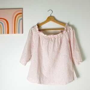 Eyelet blouse top women’s